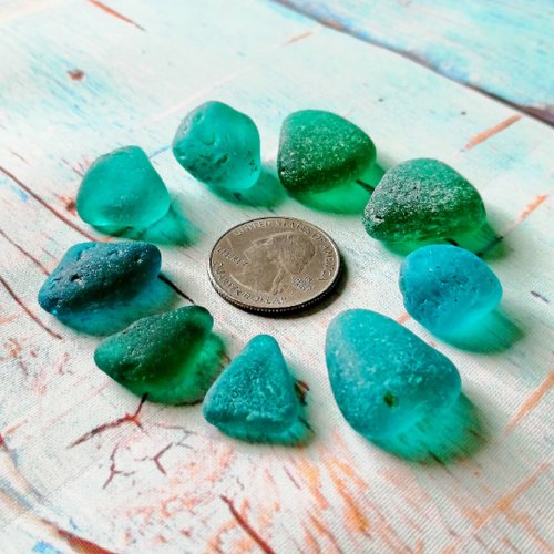 Turquoise sea glass.Genuine sea glass for Jewelry.Rare beach glass.Real sea  glas - Shop Sea glass for you Pottery & Glasswork - Pinkoi