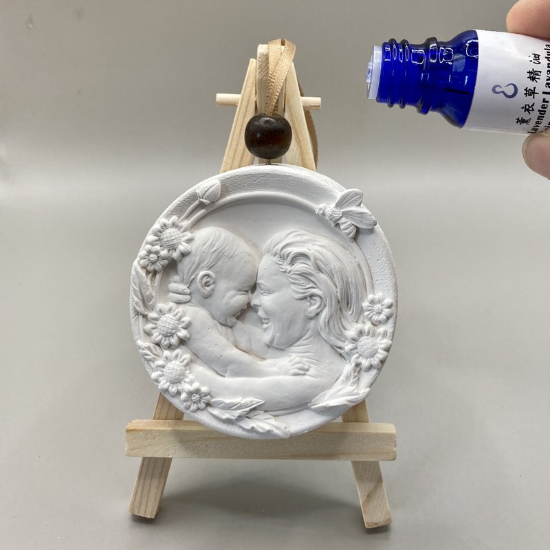 精雕擴香 母與子之三 香氛擺件 附木架 - 香氛/精油/擴香 - 水泥 透明