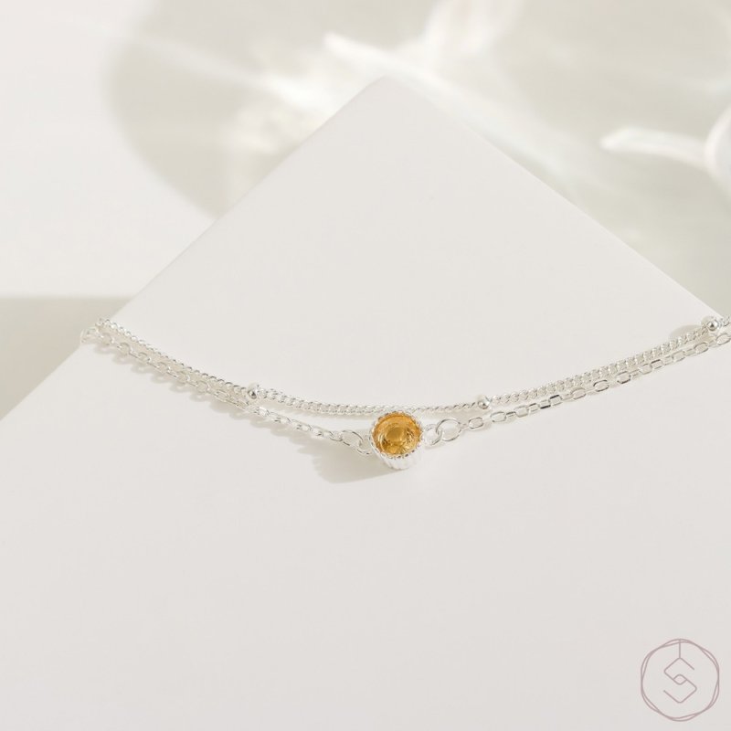 Pan | Citrine S925 Sterling Silver | Natural Stone Light Jewelry Bracelet - Bracelets - Crystal Yellow