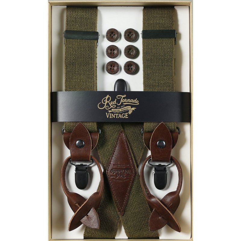 吊帶 裝飾肩帶 復古背帶  Nigel Cabourn Suspender Galluses - 其他 - 其他材質 綠色