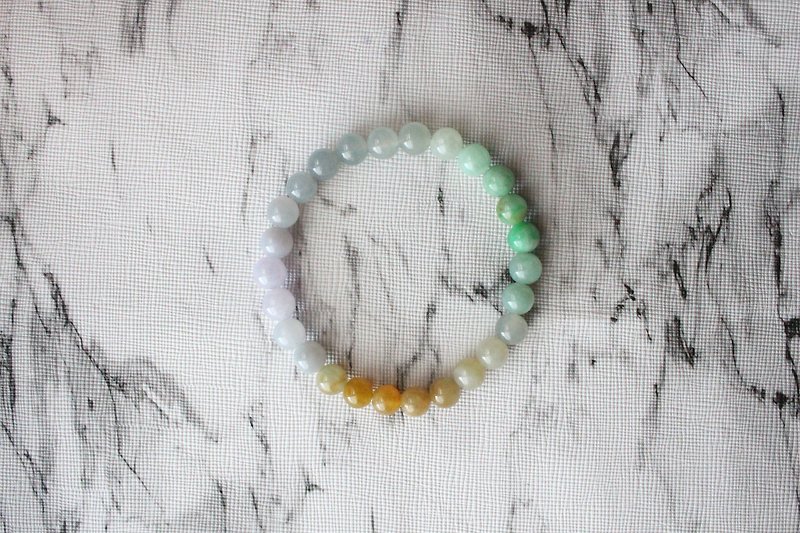 Journal-Dadi Rainbow Pure Natural Color Jade (Burma Jade) Boutique Beads Bracelet Exclusive Item - Bracelets - Gemstone 