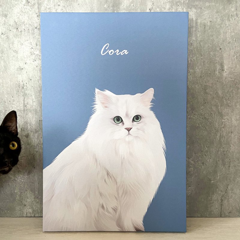 Wall-mounted long frameless painting (half-length) | Painting of cats and dogs looking alike as a commemorative pet gift - Customized Portraits - Other Materials 