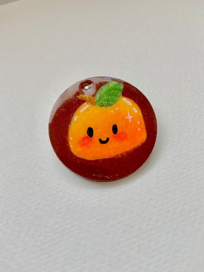 Cute Orange pin, Handmade - 胸針 - 木頭 