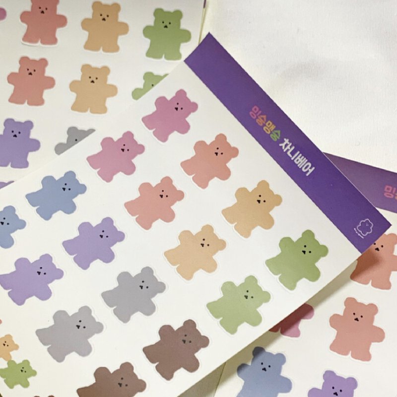 韓國文創 Chanibear sticker - Mingsungmangsung 可爱的粘贴 - 貼紙 - 紙 