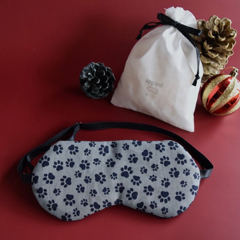 Paw Eye Mask | Grey | Storage Pouch Included | Travel | Gift - Eye Masks - Cotton & Hemp Gray