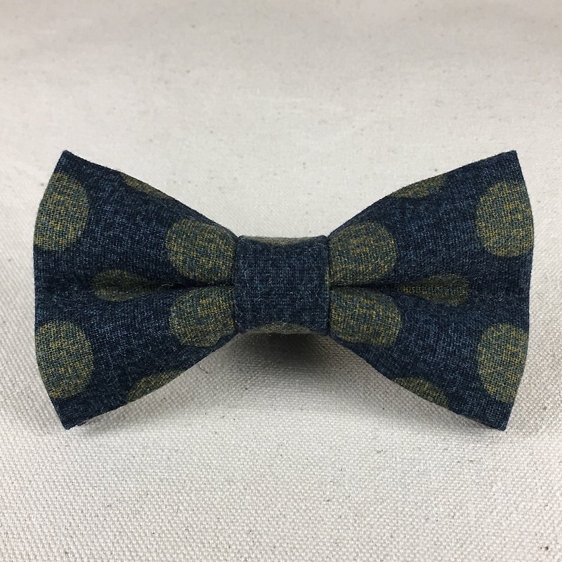 Mr.Tie 手工縫製領結 Hand Made Bow Tie 編號143 - 領呔/呔夾 - 棉．麻 藍色