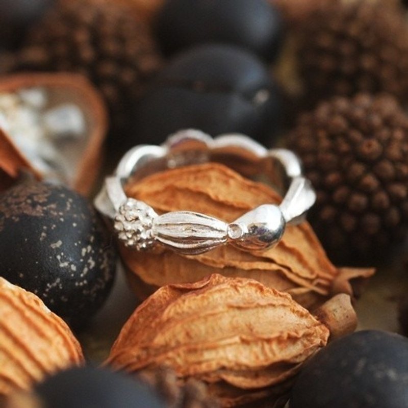 Mix seed ring [R045SV] - 戒指 - 其他金屬 