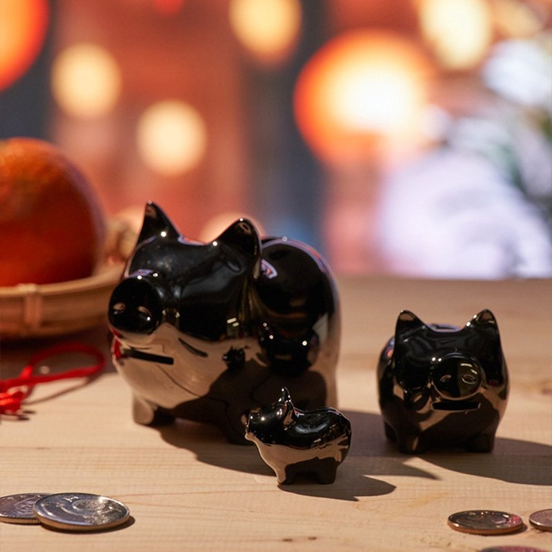 GOLDENPIG | 招財金豬 捌 亮鎳黑 - 擺飾/家飾品 - 貴金屬 黑色