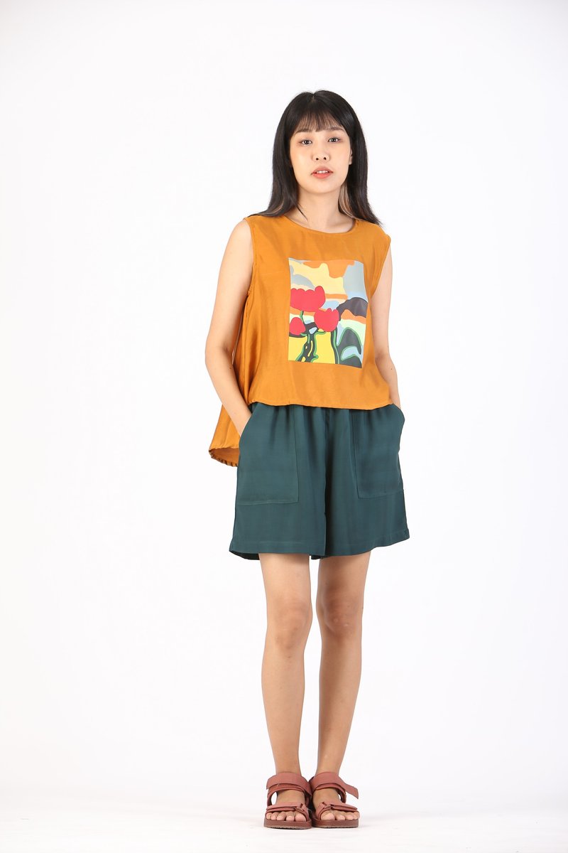 Tank Top Cotton Silk - 女裝上衣 - 聚酯纖維 多色