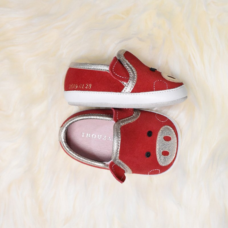 Annunciation baby shoes / handmade toddler shoes / custom branding / custom / gift - รองเท้าเด็ก - หนังแท้ สีแดง