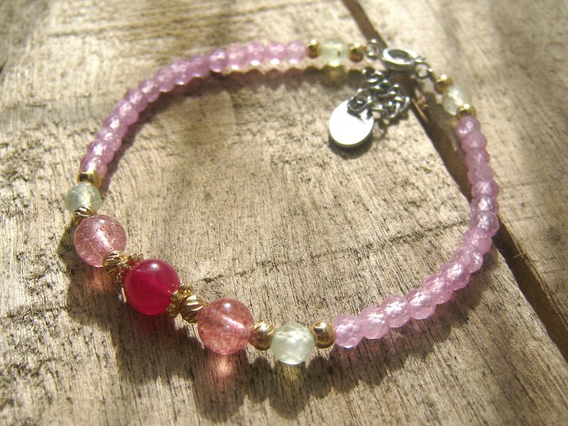 [July Stone] Taohuawu [Peach Ruby Bracelet] Crystal Bracelet - Bracelets - Gemstone Red