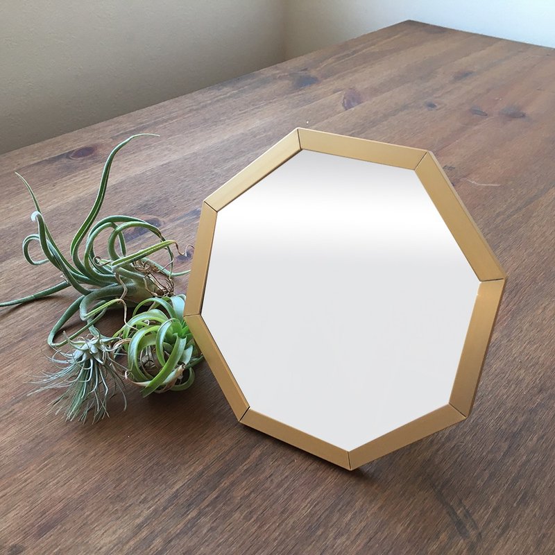 八角鏡 Octam Octagon Stand & Wall Mirror SS Size 日本製 - 彩妝刷具/鏡子/梳子 - 鋁合金 金色