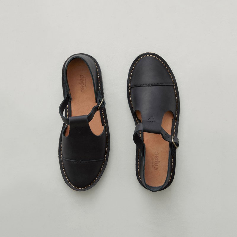 Copse / Oak Sandal - Black - 涼鞋 - 真皮 黑色