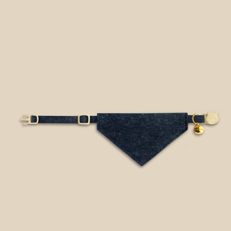 簡約手工定制貓項圈New Life Blue Bandana Breakaway Cat Collar - 項圈/牽繩 - 棉．麻 藍色