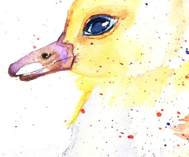 アヒルの絵画の家の装飾のウォールアートアヒルの小さな壁の絵画動物のオリジナルアート ショップ Raylarart ポスター 絵 Pinkoi