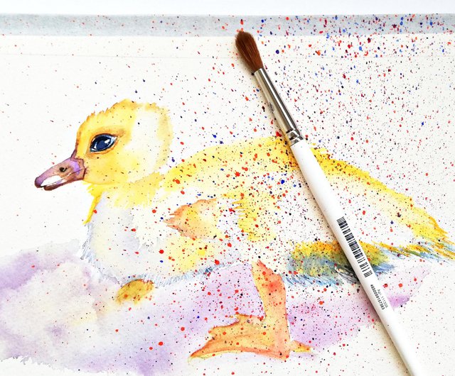 アヒルの絵画の家の装飾のウォールアートアヒルの小さな壁の絵画動物のオリジナルアート ショップ Raylarart ポスター 絵 Pinkoi