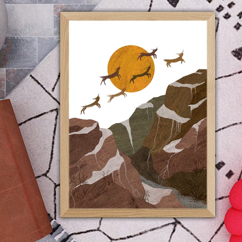 Mountains digital print, fall home decor, unique wall art, rocky mountain - 其他數位設計 - 其他材質 