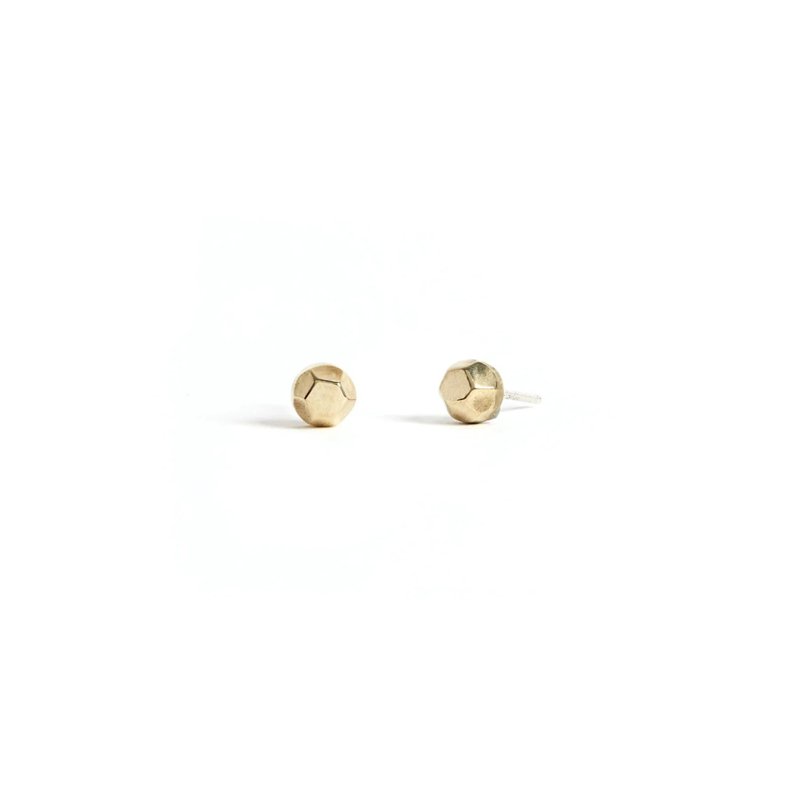 Studebaker Metals - Faceted Studs 手工多邊形黃銅耳環 - 耳環/耳夾/耳骨夾 - 其他金屬 黃色