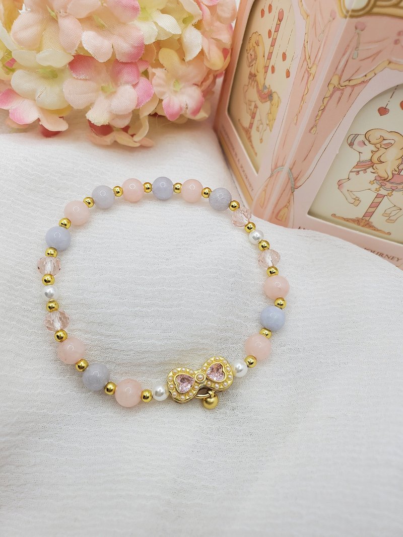 Princess Stone Bow Style Morganite Bracelet - สร้อยข้อมือ - คริสตัล หลากหลายสี