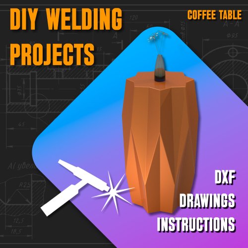 DIY Welding Projects Welding Project Plans Drawings Table 2 (DXF, PDF)