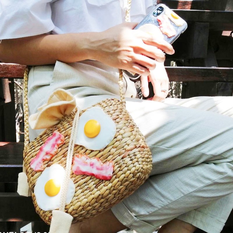 朝食バッグ - ナップサック - 竹製 オレンジ