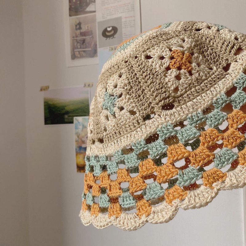 Crochet Hat Flying Fool Taiwan Cotton Thread Honey Jumping - Hats & Caps - Cotton & Hemp 