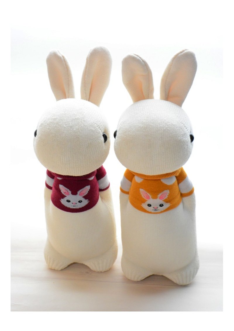 Sock rabbit~ Domy rabbit (handmade) - ตุ๊กตา - ผ้าฝ้าย/ผ้าลินิน สีส้ม