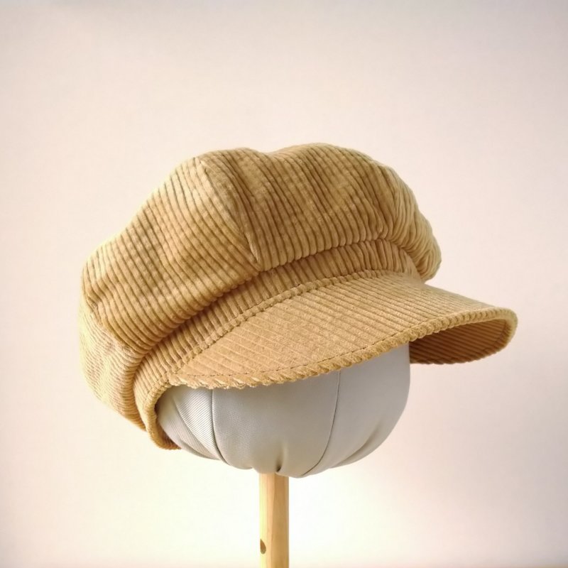 Itowen Thick Corduroy Newsboy Cap-Milk Tea Brown - หมวก - ผ้าฝ้าย/ผ้าลินิน สีนำ้ตาล