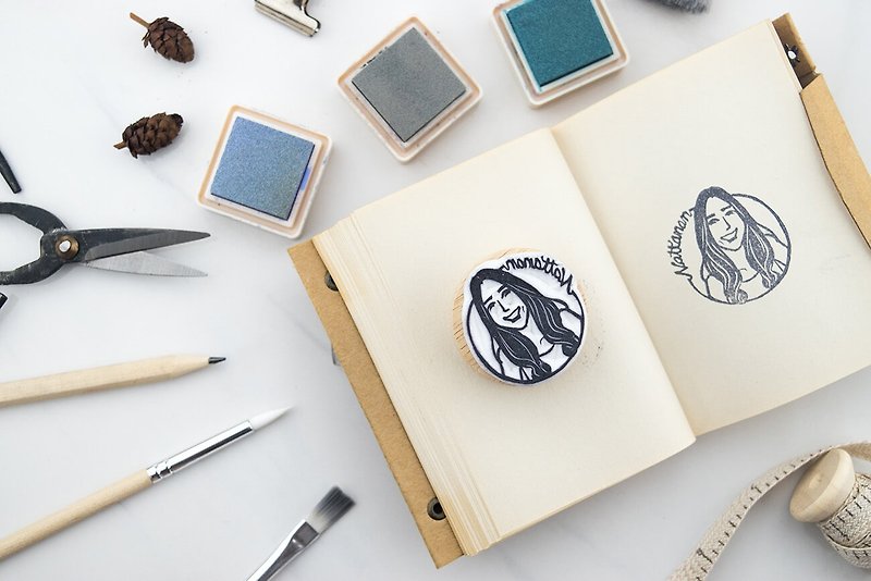 Single portrait rubber stamp (M) - Stamps & Stamp Pads - Rubber 