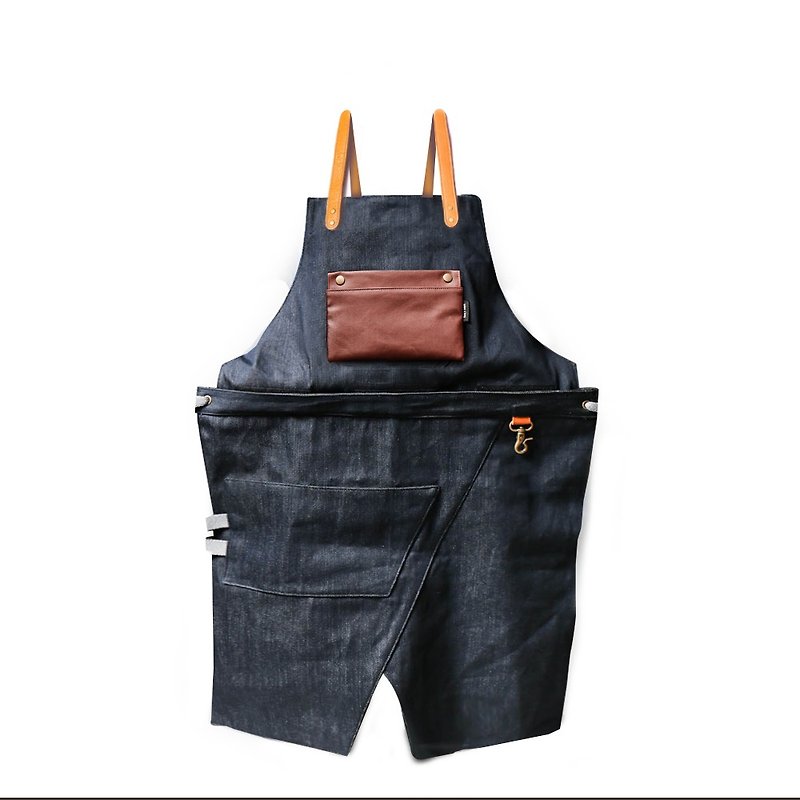 Punch package icleaXbag deformation apron apron (shoulder-mounted) full body half-length work wear a generation of stock clearance DG01-T02 - Aprons - Genuine Leather 