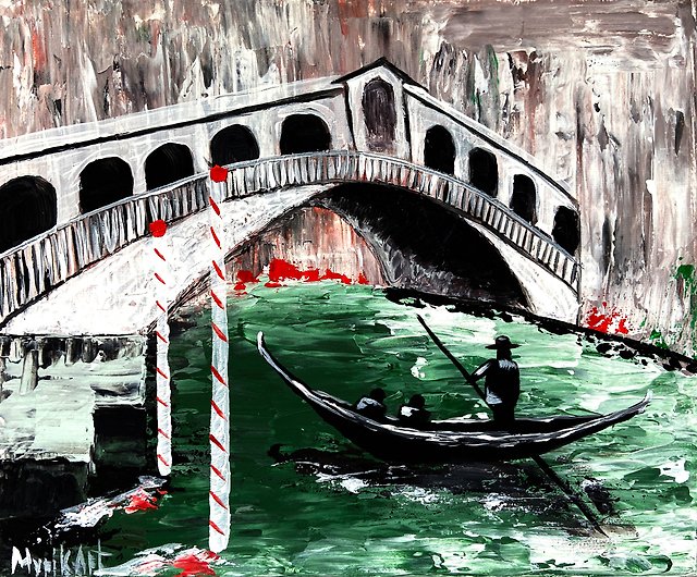 少し豊富な贈り物 ゴンドラ絵画 キャンバスアート リアルト橋 イタリア 