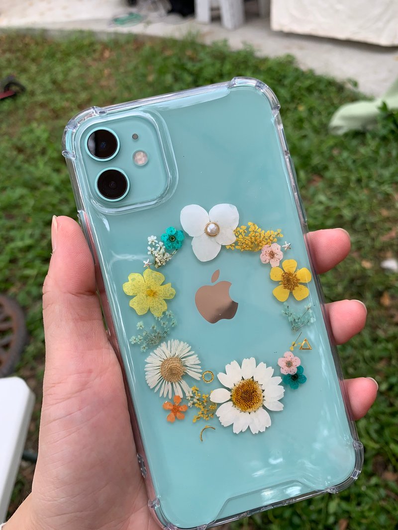 聖誕花圈 押花 手機殼 IPhone - 手機殼/手機套 - 植物．花 白色