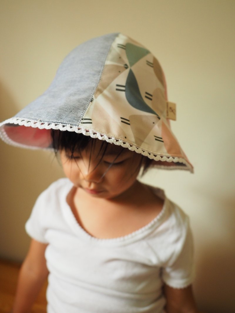 Handmade reversible baby kid hat - หมวก - ผ้าฝ้าย/ผ้าลินิน สึชมพู