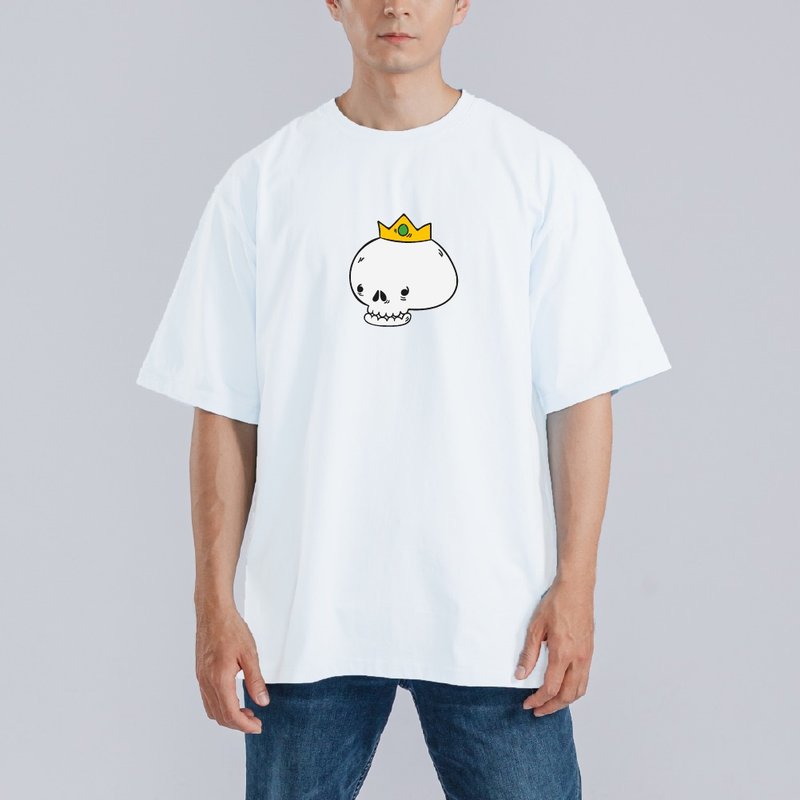 SKULL 可愛 骷髏 衣服 寬版 T恤 童裝 吸濕排汗 涼感衣 白T - 男 T 恤 - 棉．麻 多色