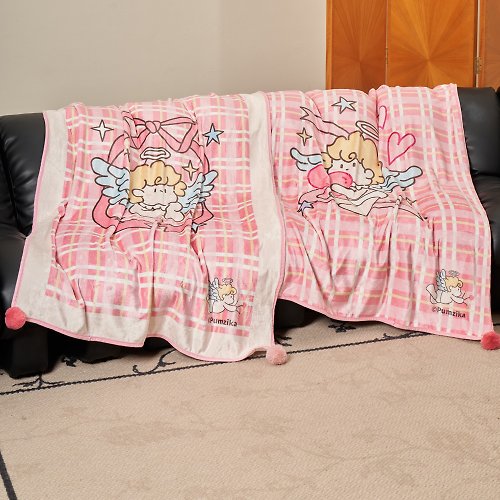 Halo Studio 粉色溫馨小天使毛毯 午睡毯 蓋腿毯 沙發蓋毯