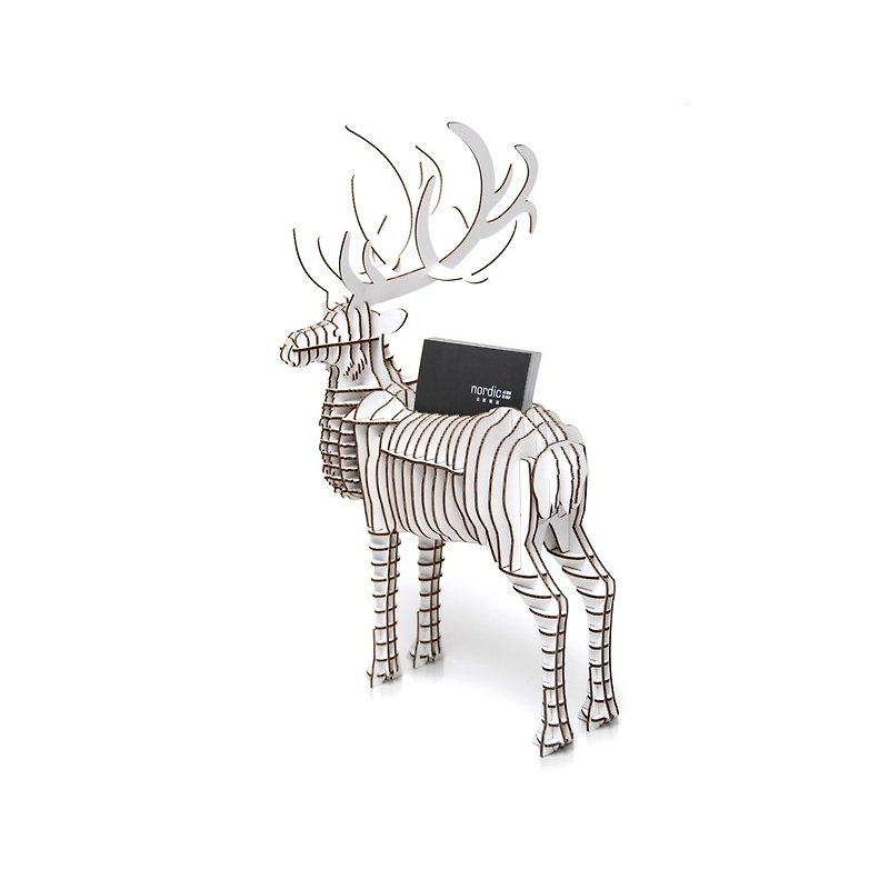 Adonis男性の鹿の名刺の携帯電話のホルダーの3D手作りDIYの家の装飾白 - カードスタンド - 紙 ホワイト