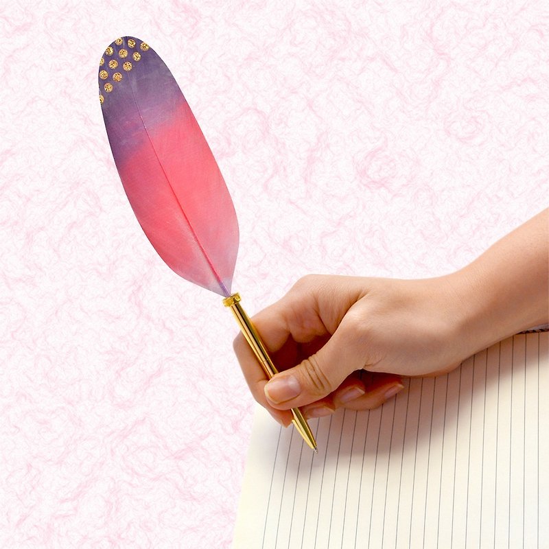 日本Quill Pen 羽毛原子筆 Shell貝殼紋系列 S08 羽毛筆 - 原子筆 - 其他材質 紫色