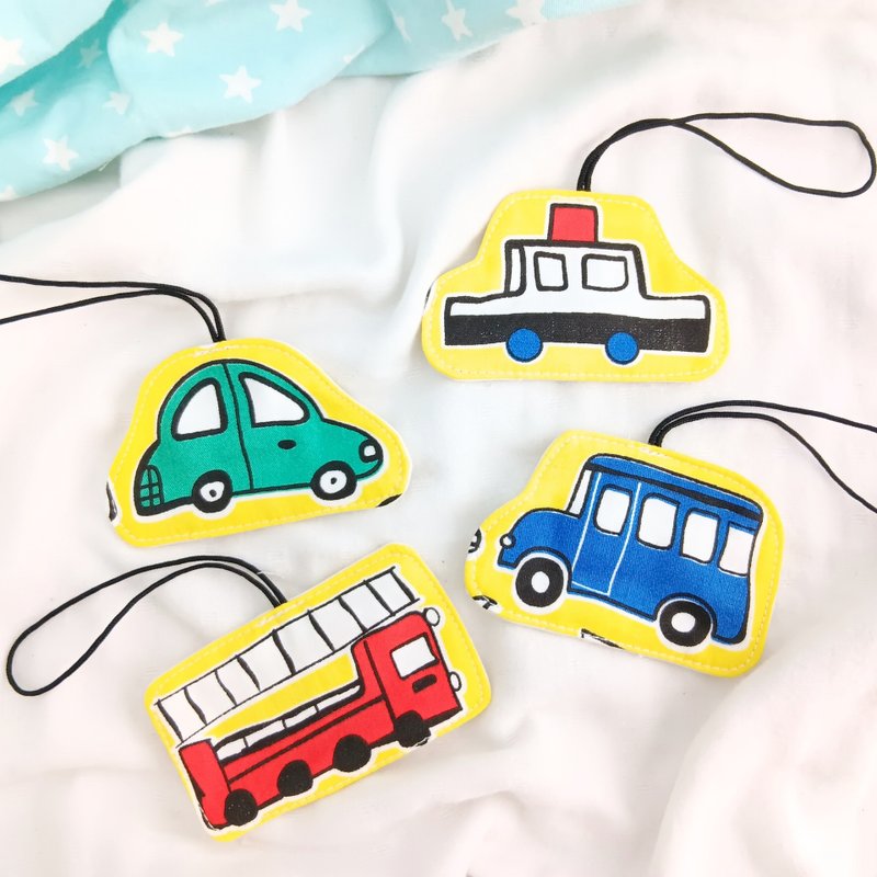 車車著色畫-4款。微厚手感姓名吊牌 名牌 吊飾。客製中英文名字 - 其他 - 棉．麻 黃色