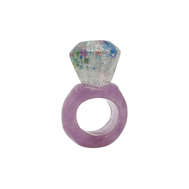 Big Gem Ring (purple) - แหวนทั่วไป - วัสดุอื่นๆ สีม่วง