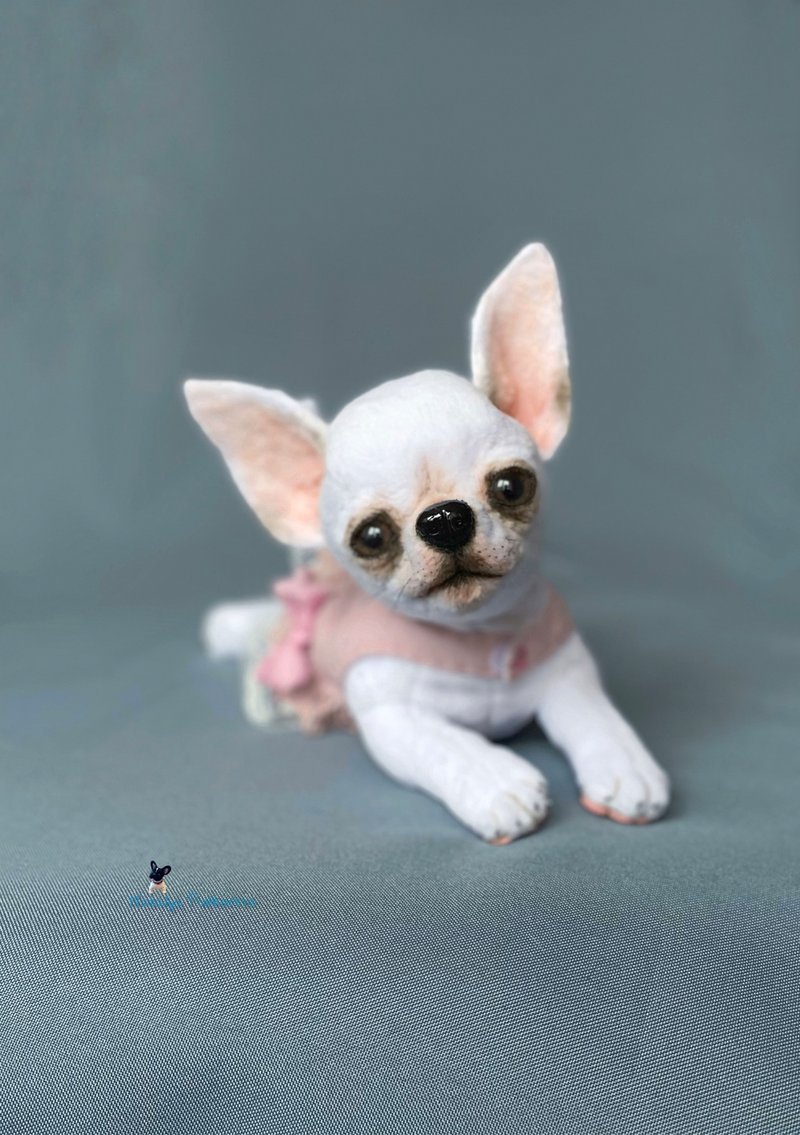 chihuahua puppy realistic toy - Stuffed Dolls & Figurines - Polyester White