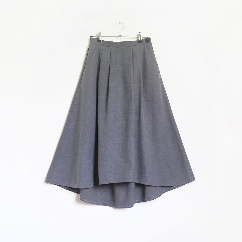เส้นใยสังเคราะห์ กระโปรง สีเทา - irregular hem skirt : gray