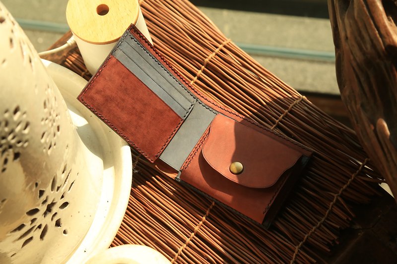 hykcwyre Handstitched Leather Wallet, Mix and Match, included photo slot - กระเป๋าสตางค์ - หนังแท้ 