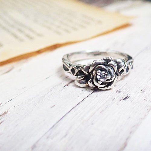 比法一生PIFA 【比法一生】純銀戒指—玫瑰花 925純銀手工飾品