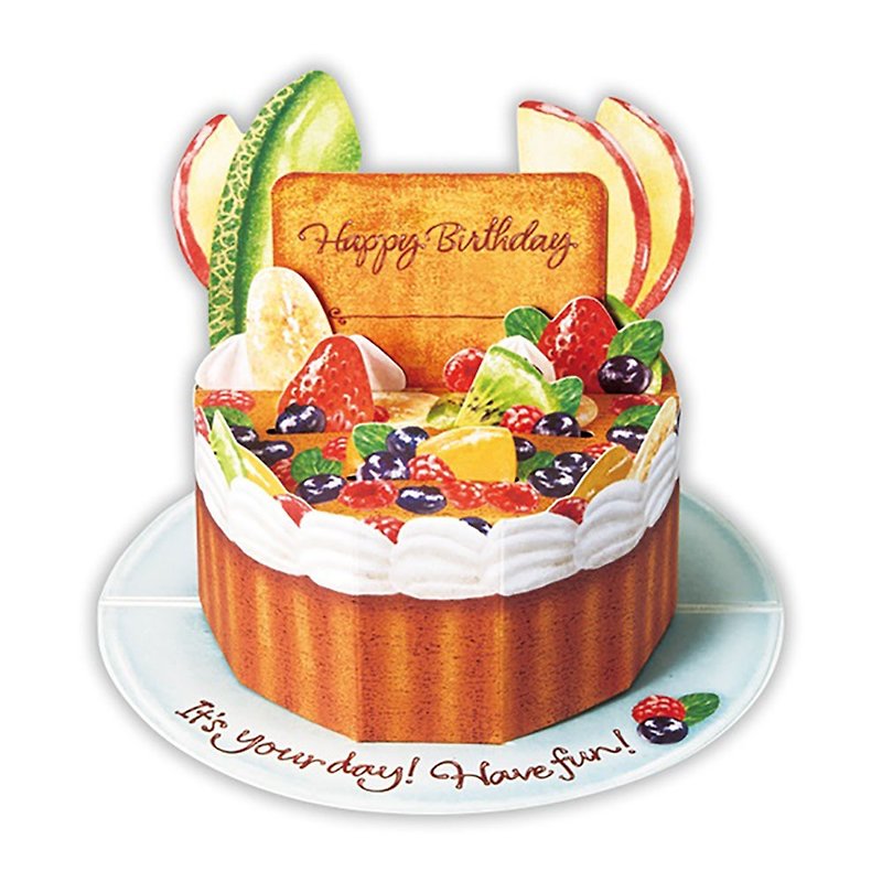 Fruit Pie Birthday Cake [Hallmark-JP Pop-up Card Birthday Wishes] - Cards & Postcards - Paper Multicolor