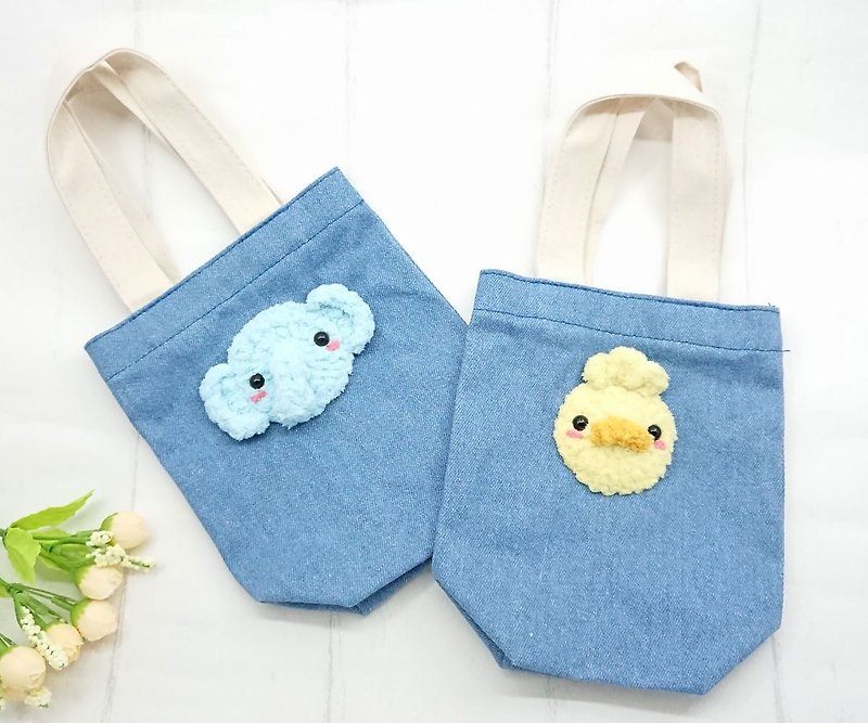 Denim eco-friendly cup bag / can be customized, please write to us - Beverage Holders & Bags - Cotton & Hemp Multicolor