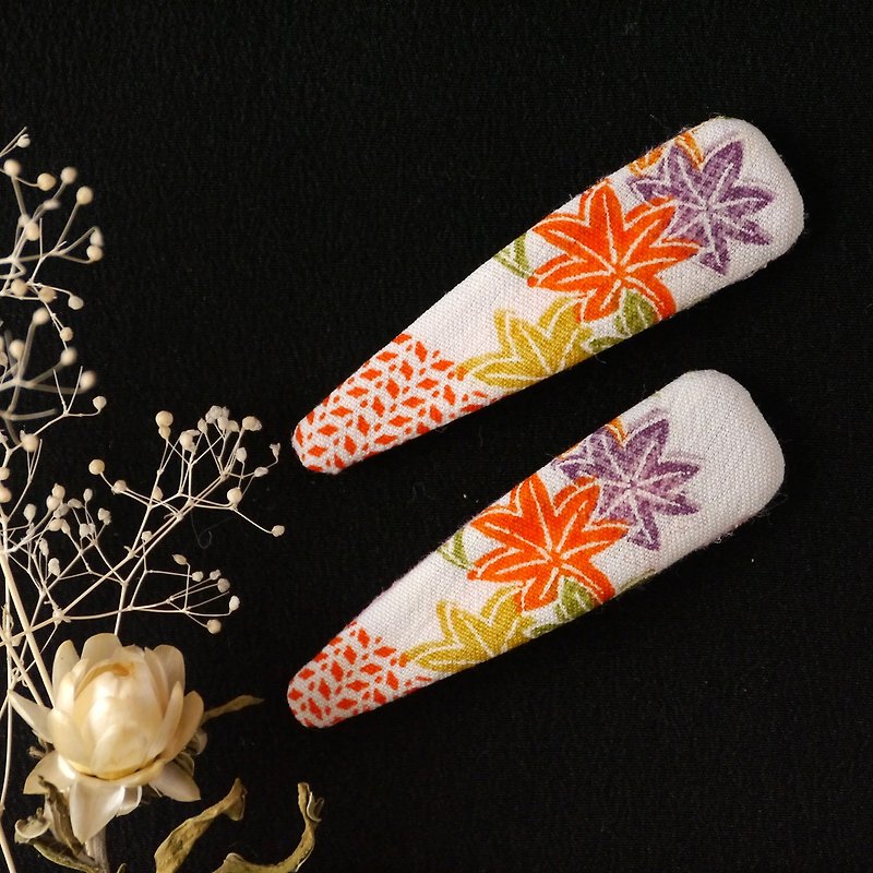 Happy hair ornament kimono hairpin - เครื่องประดับผม - ผ้าฝ้าย/ผ้าลินิน สีส้ม