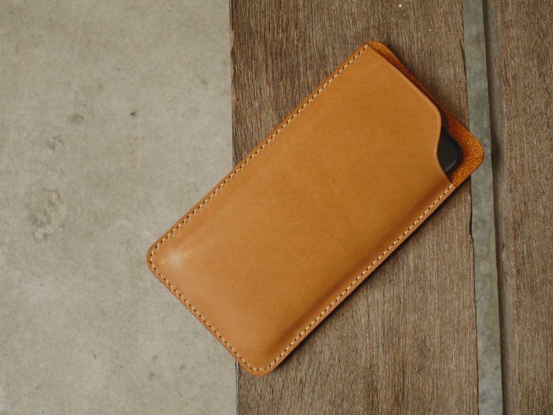 Leather Phone Case - 電腦袋 - 真皮 咖啡色