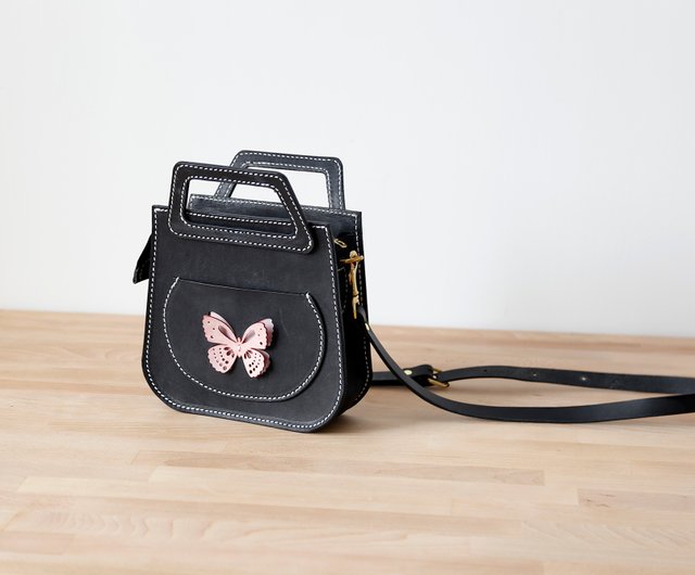 Cutting line] Lock butterfly ladies one-shoulder messenger bag