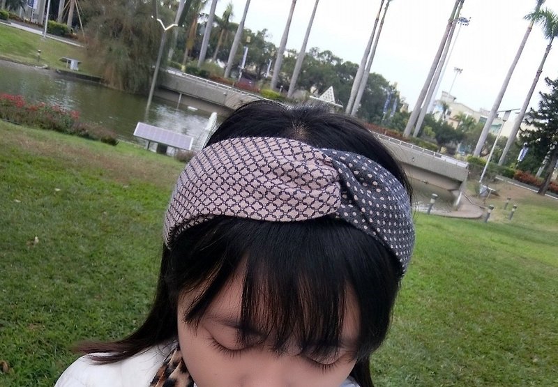 Two-color stitching elastic band cross hairband hairband*SK* - ที่คาดผม - ขนแกะ 