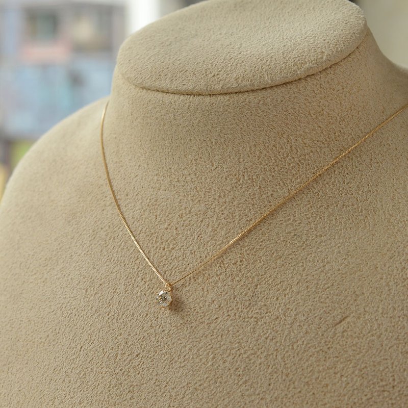 Diamond necklace 0.30ctUP K18YG - สร้อยคอ - เพชร 